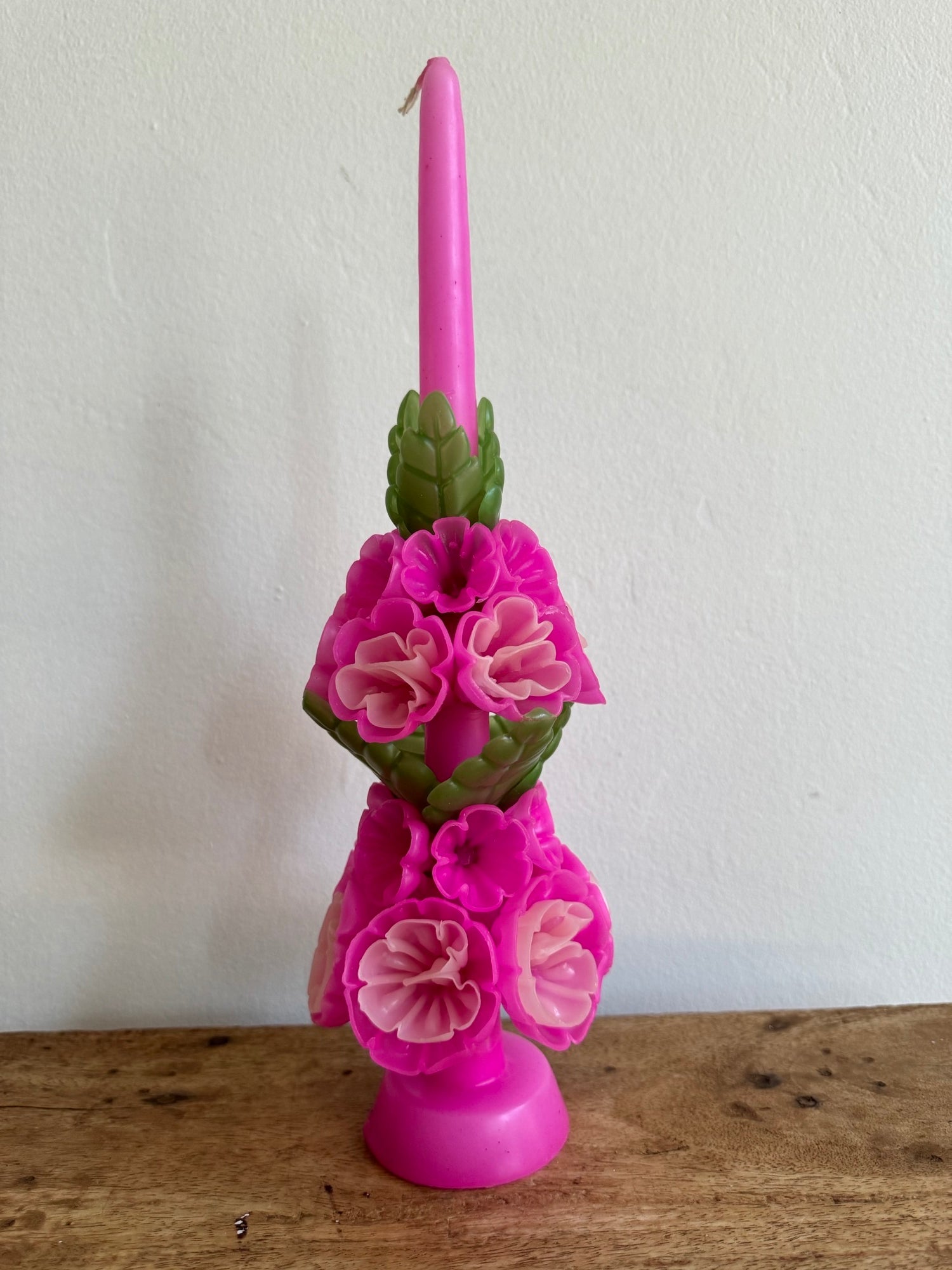 Tall Mexican Floral Candle-  Rose + Palma - Cometa Home